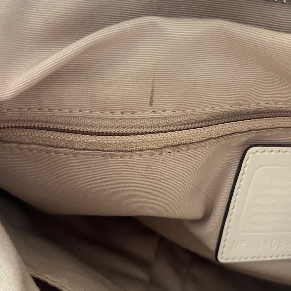 Coach Chambray Signature C Ivory Python Embossed Leather Tote Bag - Picture 13 of 14